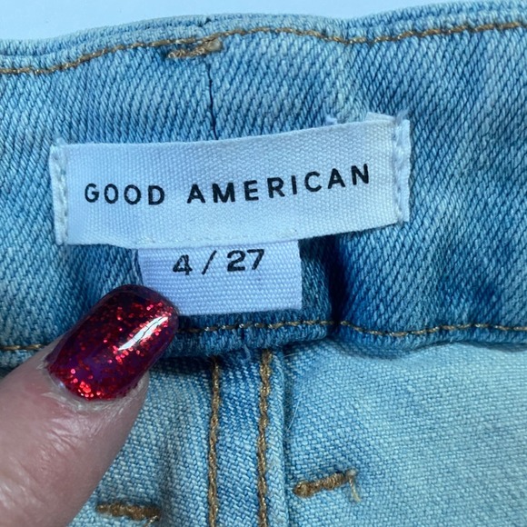 GOOD AMERICAN Good Classic Natural High Rise Straight Leg‎ Jeans 4/27 #GCNFL67T - Picture 6 of 12